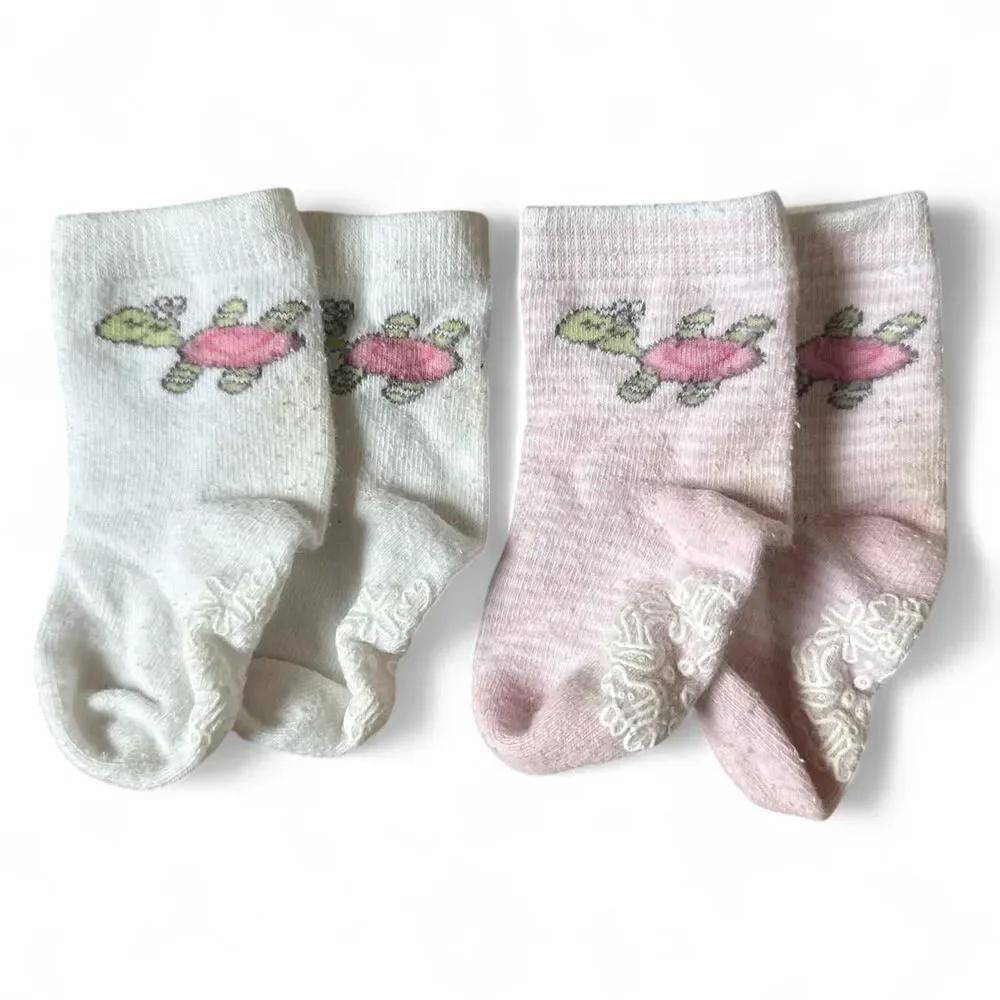 Baby Girl Socks & Slipper Booties Lot – Disney Minnie Mouse, Carter’s & More